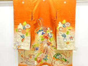 アンティーク　紋錦紗　花薬玉模様五つ紋着物